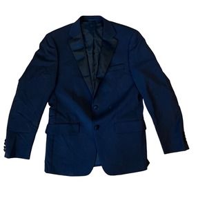 Mens Calvin‎ Klein Slim Fit Black Wool Tuxedo Suit Jacket sz 40R